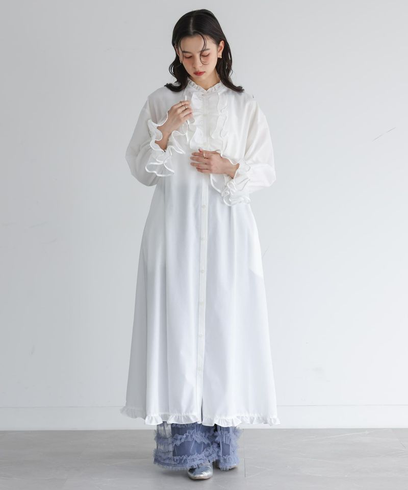 somari imaginationチュールプリーツシャツワンピース』