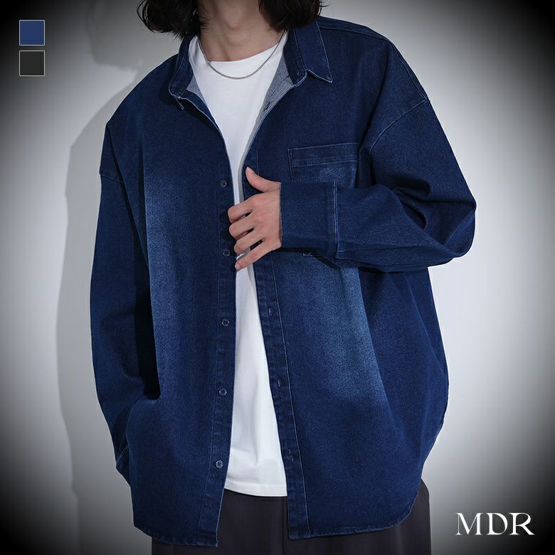 MDR(エムディアール)オーバーサイズストレッチデニムシャツ