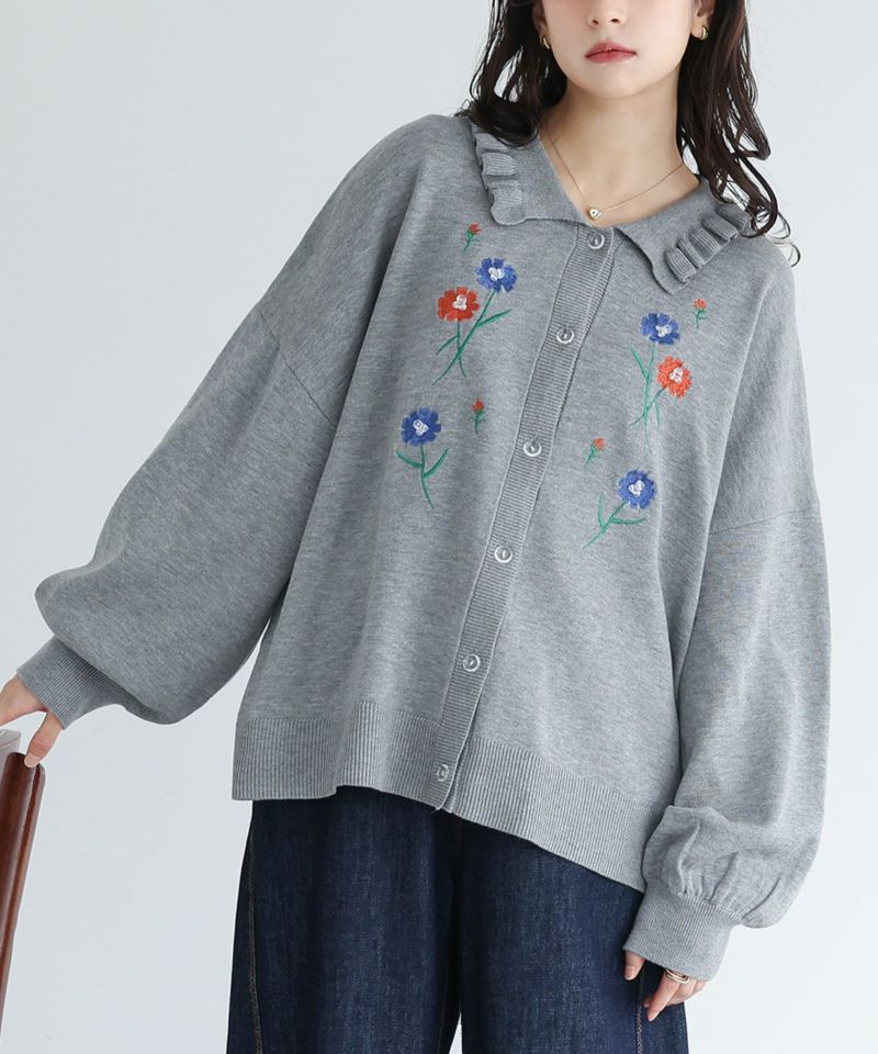 Pixie Heart 古着 ビーズ刺繍 騙し絵襟デザイン ニットカーディガン 0368575d871712b18cc56ccf72d287