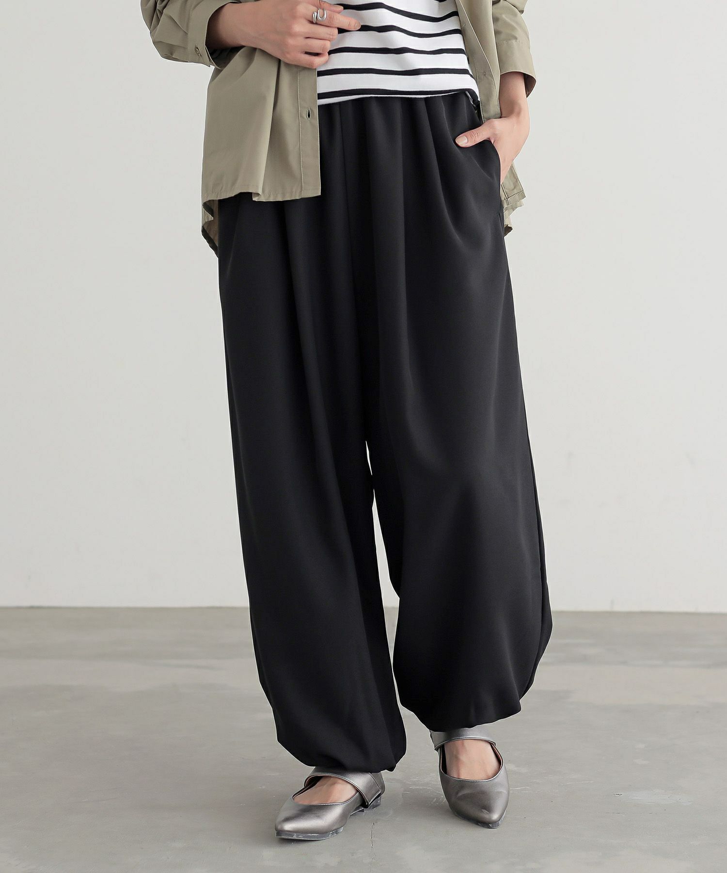 n'OrLABELとろみタックバルーンパンツ』