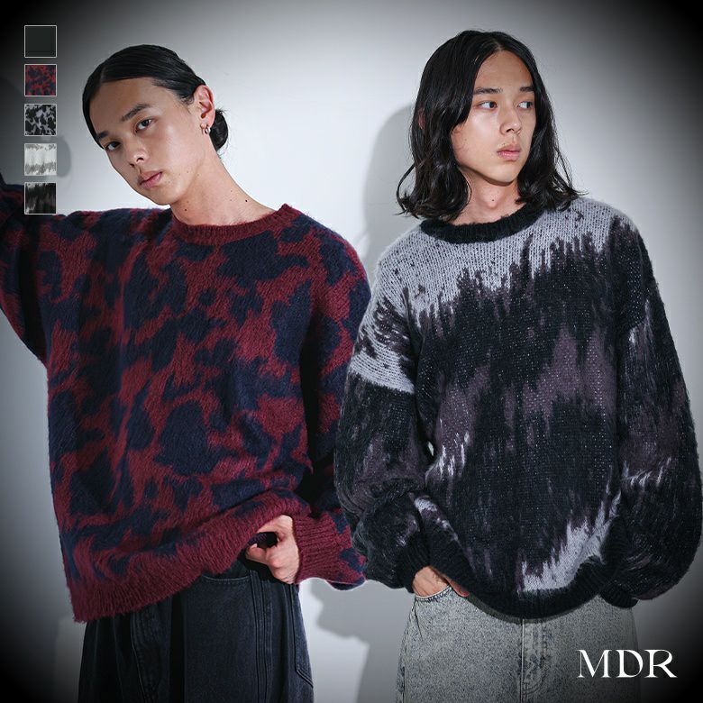 MDR(エムディアール)モヘアタッチジャカードニット