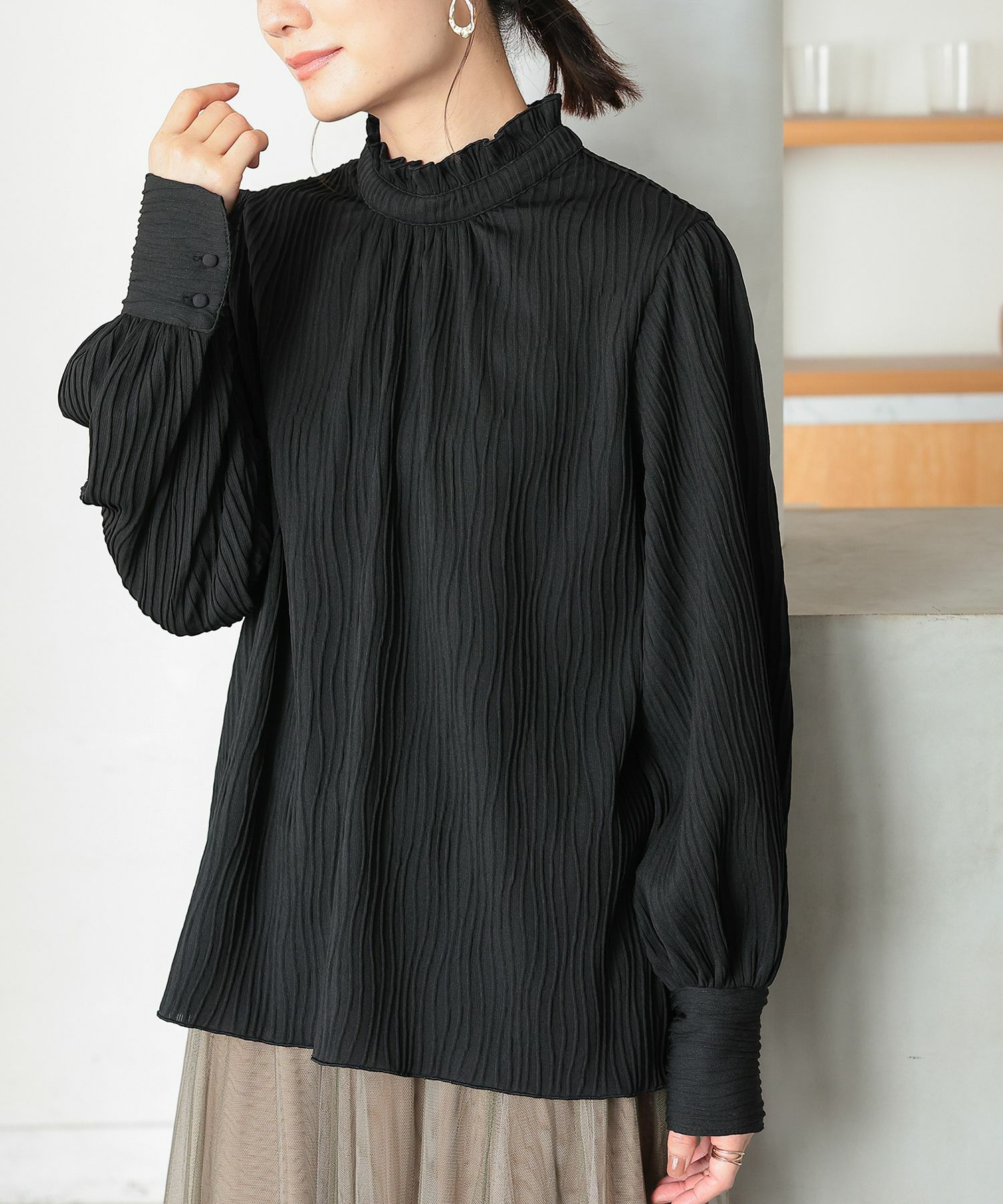 n'OrLABEL楊柳カットブラウス』