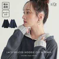 nOrLABEL(ノアールレーベル)吸水速乾レース切替ワッフルフードカットソー
