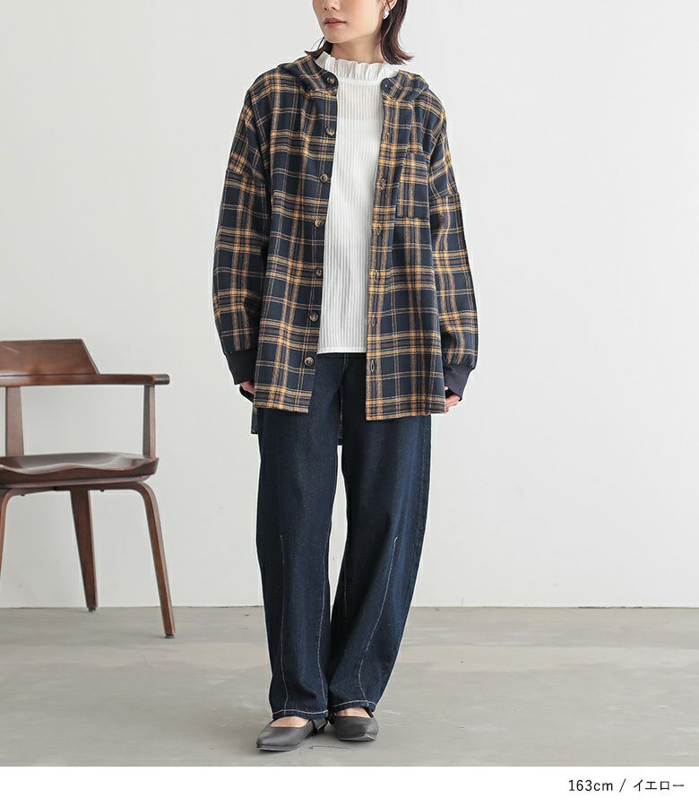 n'OrLABELチェックシャツパーカー』