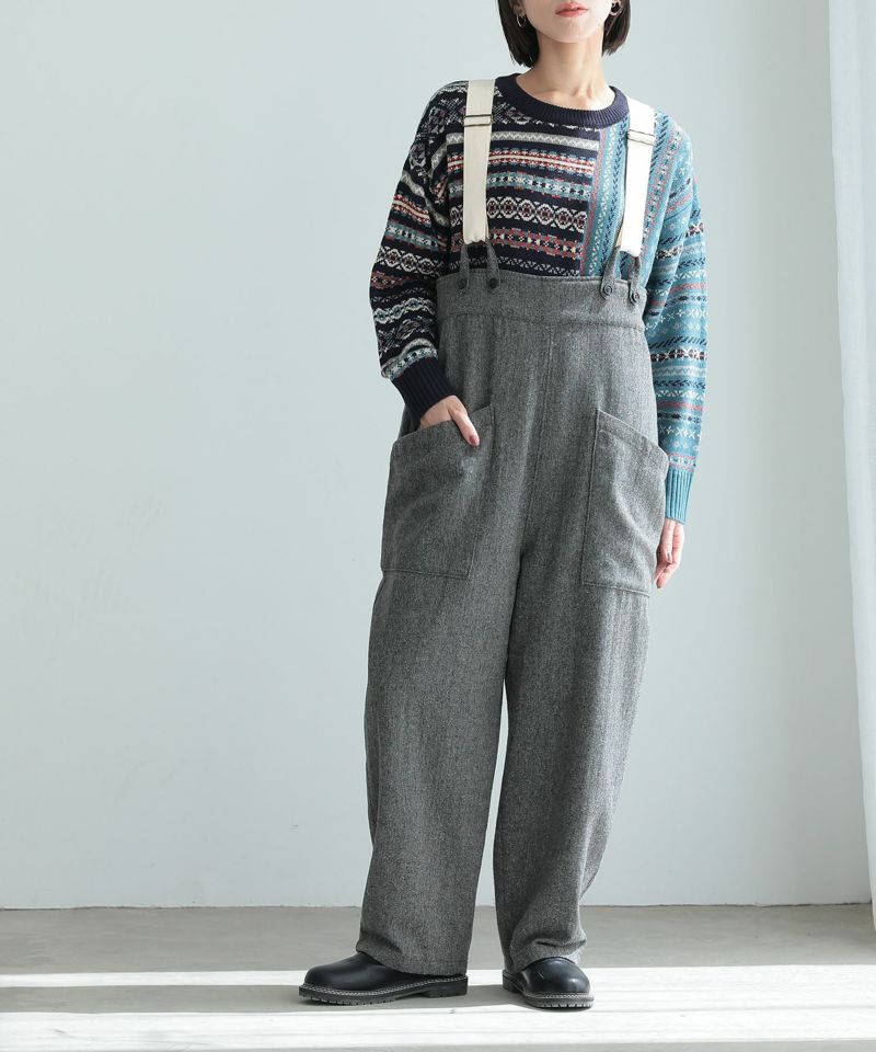 n'OrLABELツイードコクーンサロペット』