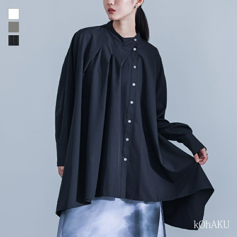 kOhAKU(コハク)タックフレアシャツ