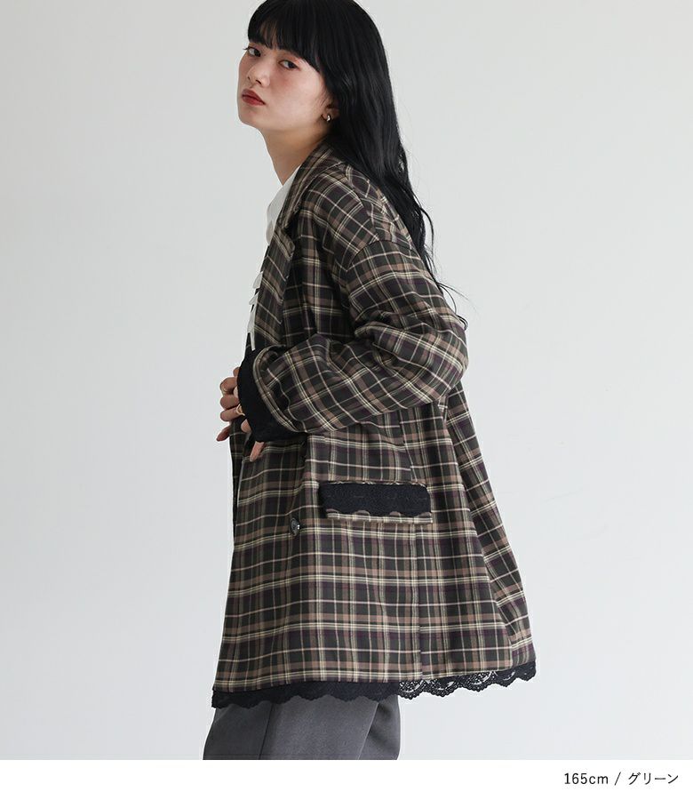 somari imaginationオーバーサイズチェックジャケット』