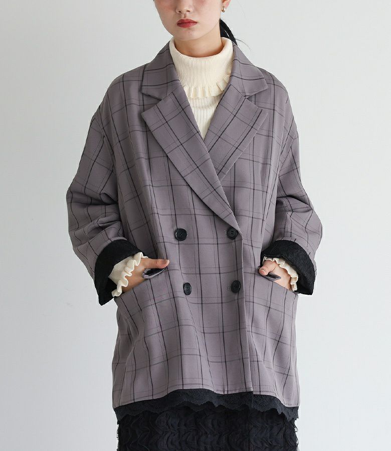 somari imaginationオーバーサイズチェックジャケット』