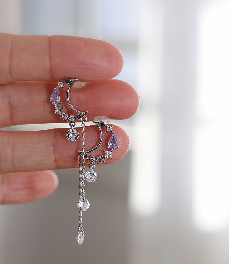 4℃ / キュービックジルコニア/ムーンモチーフ/ピアス/SV925/レディース/112044151910 キュービックジルコニアハーフムーンピアス』◇