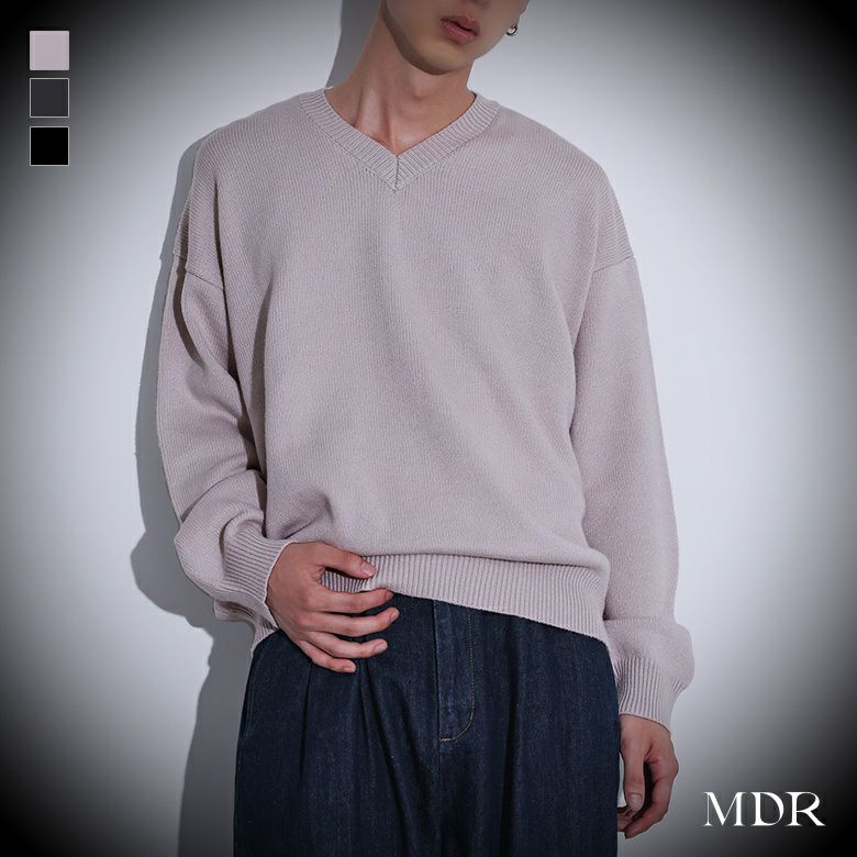 MDR(エムディアール)Vネックソフトタッチニット