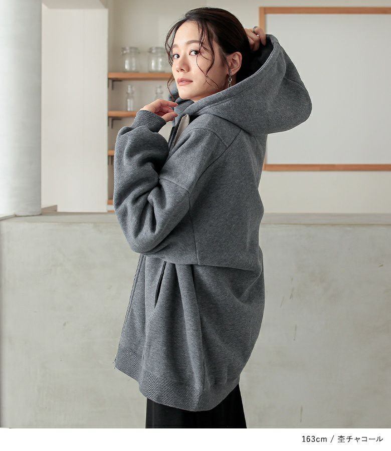 n'OrLABEL裏起毛ダブルジップパーカー』