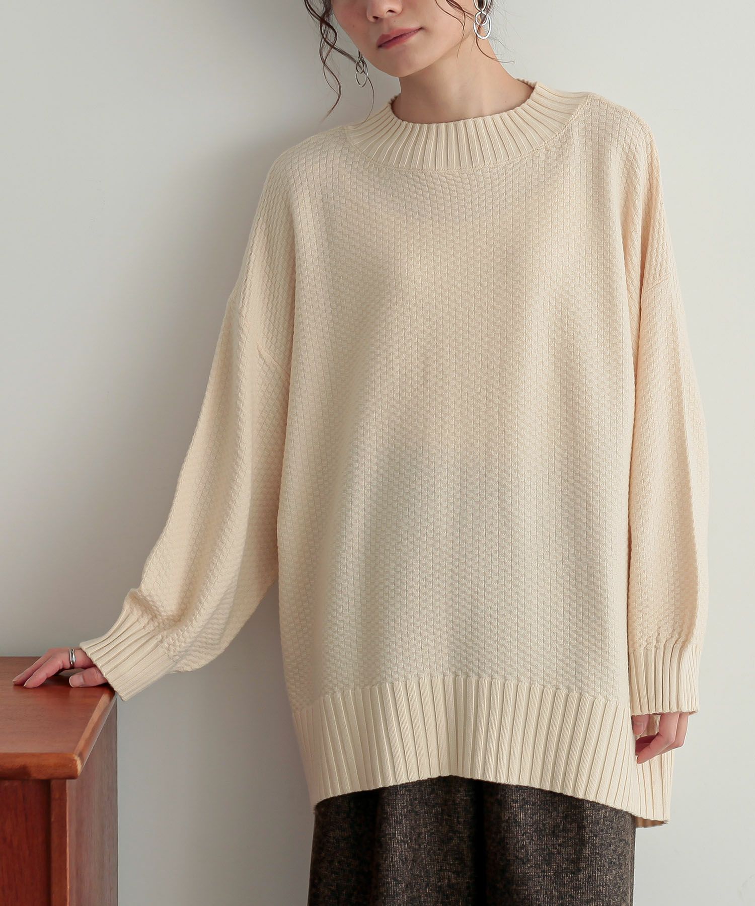 baziruSEEALL ニット　定価¥63,800 サイズ1 n'OrLABELカノコ編みハイネックニット』