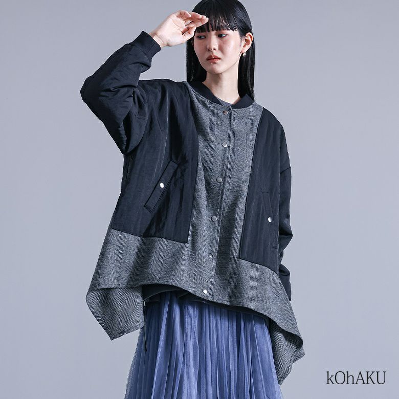 kOhAKUチェックフレア切替ブルゾン』