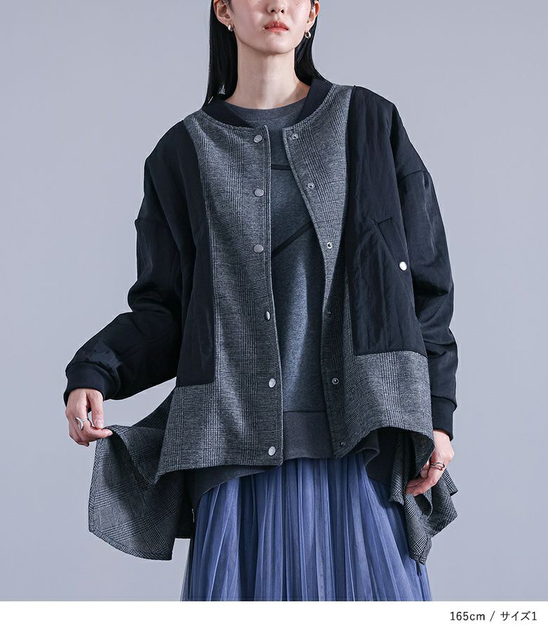 kOhAKUチェックフレア切替ブルゾン』