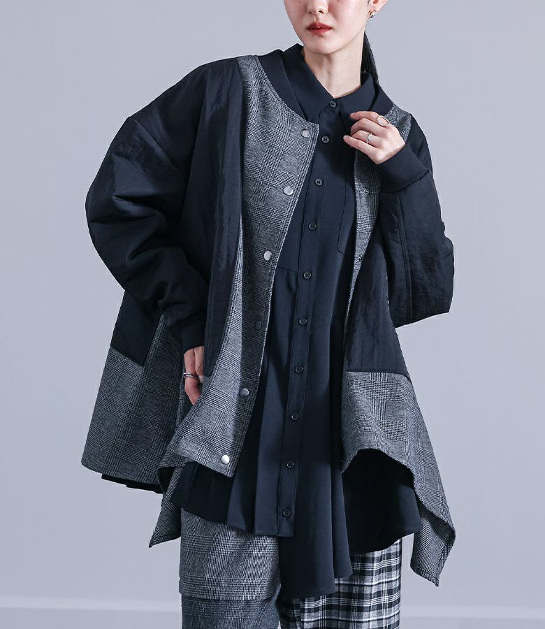 kOhAKUチェックフレア切替ブルゾン』