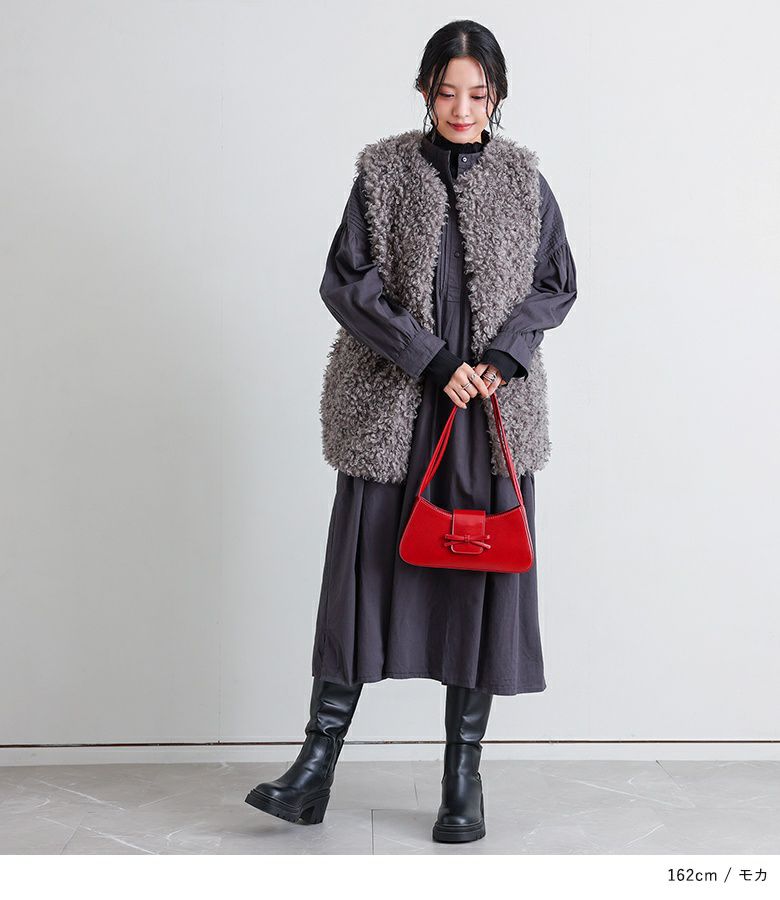 プードルフェイクファーロングジレ』