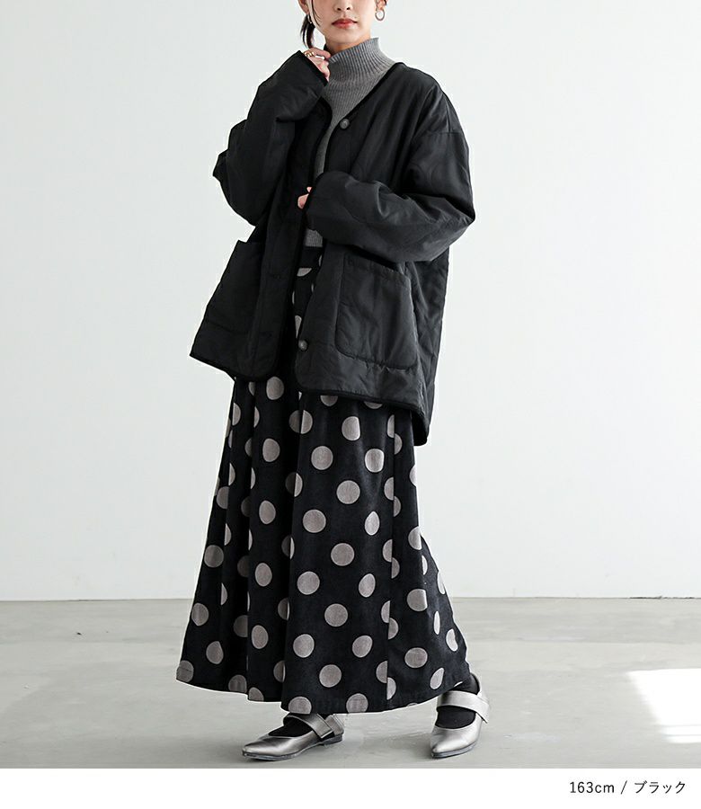 n'OrLABELノーカラーキルティングジャケット』