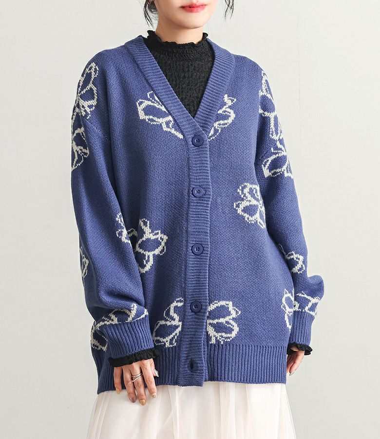 ストーンアイランド★アーム刺繍ロゴ 麻綿 デザインニット カーディガン 紺 L STONE ISLAND（ストーン アイランド） カーディガン 556A2 WINTER