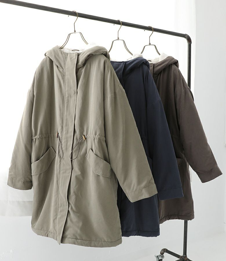 n'OrLABEL裏ボア撥水モッズコート』