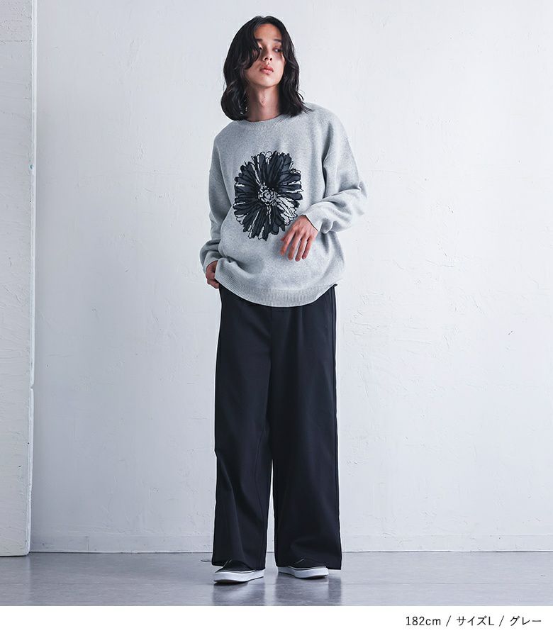 MDRフラワーモチーフジャカードニット』