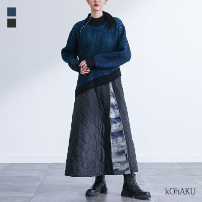 kOhAKU(コハク)キルティングドッキングニットワンピース