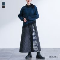 kOhAKU(コハク)キルティングドッキングニットワンピース