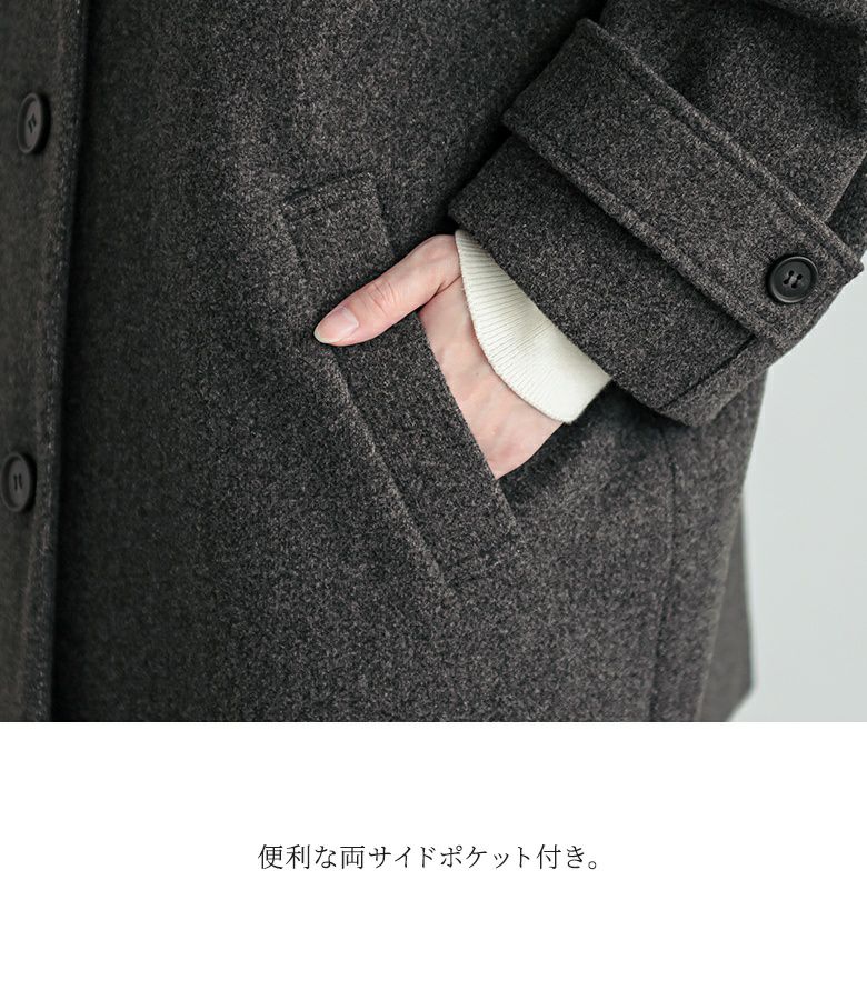 n'OrLABELタックスタンドカラーミドルコート』