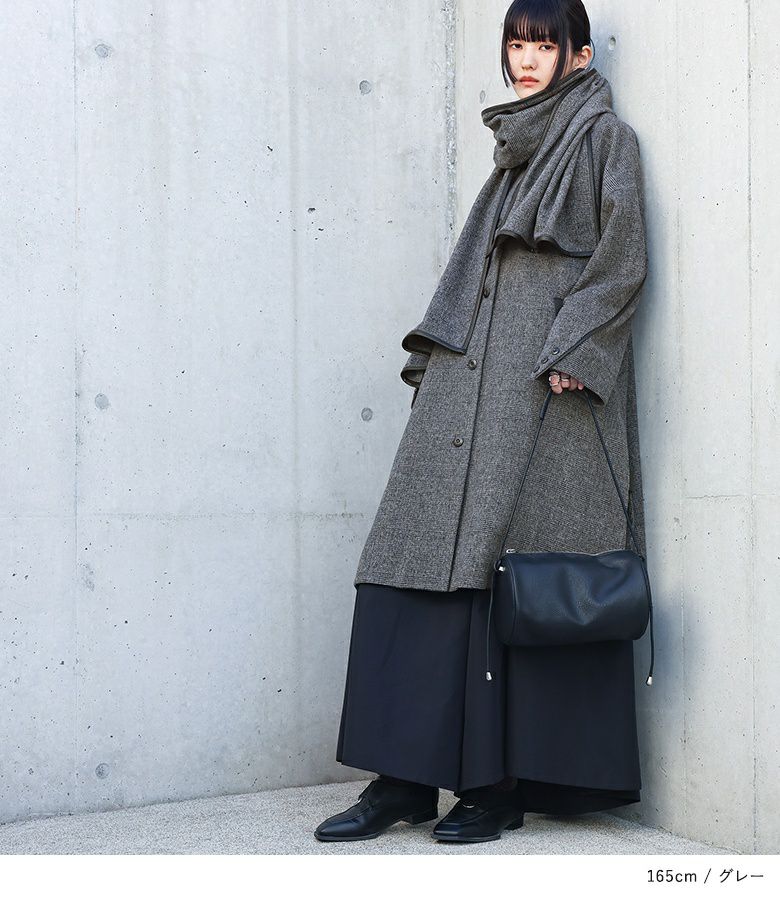 kOhAKUストール付きオーバーサイズコート』