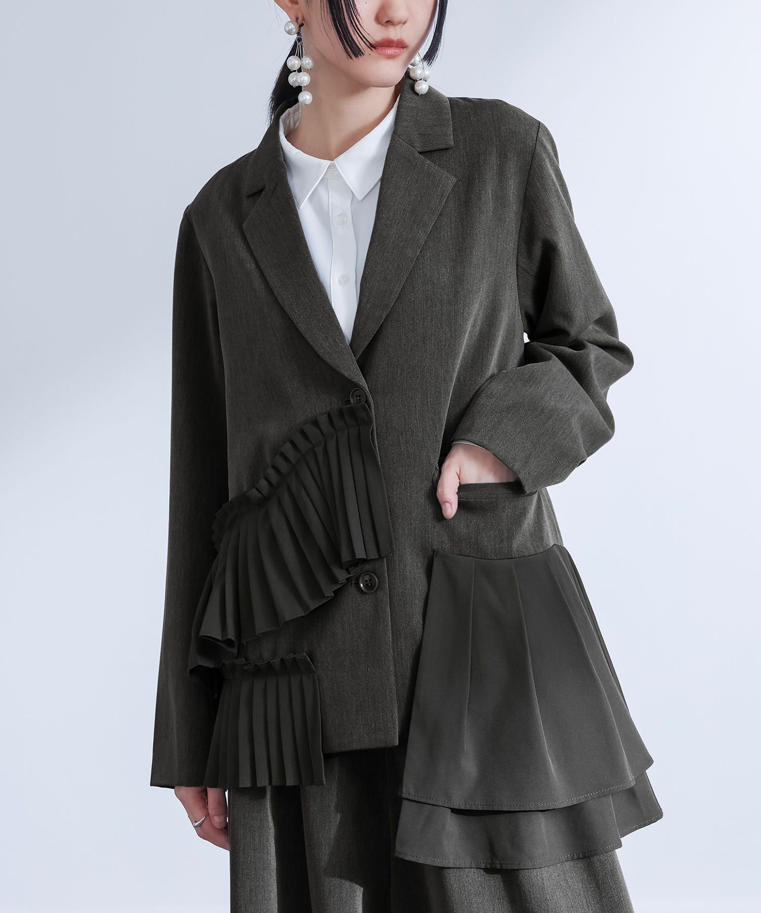 kOhAKUプリーツフリルドッキングジャケット』