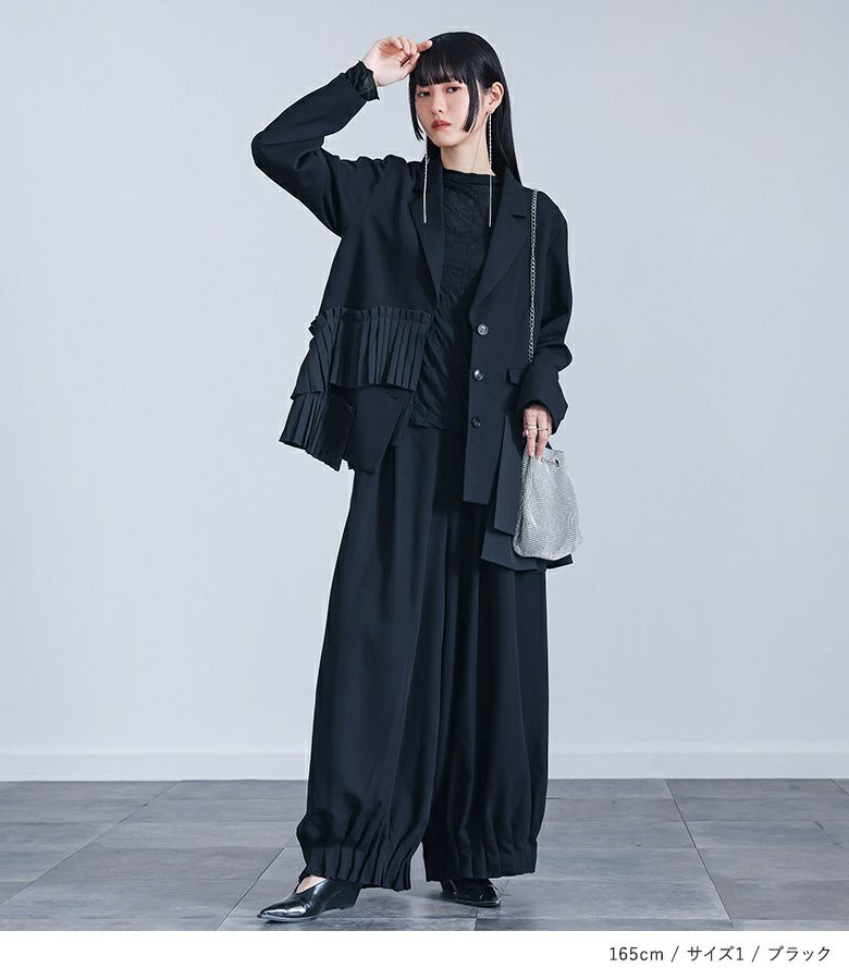 kOhAKU裾ゴムタックワイドパンツ』