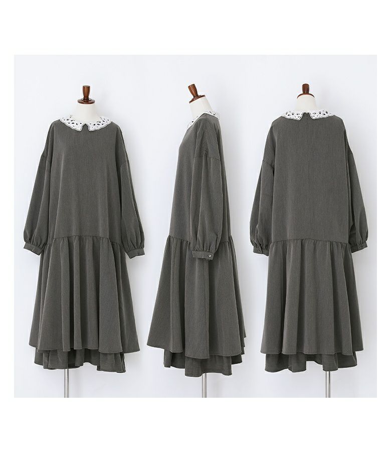 somari imagination襟レースフレアワンピース』