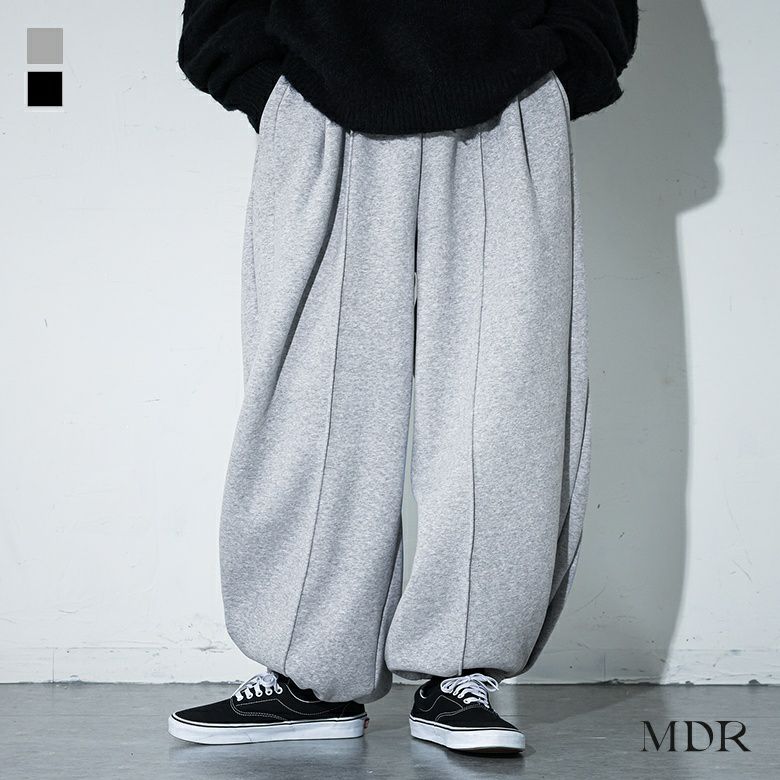 MDR(エムディアール)裏起毛サイドタックワイドパンツ